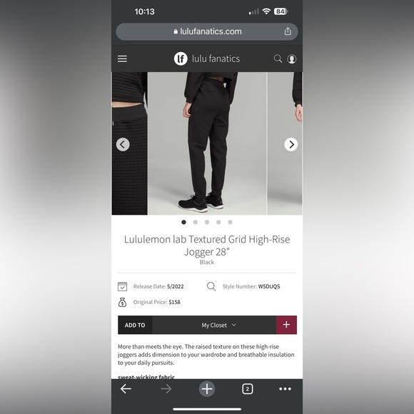 Lululemon lab Textured Grid High-Rise Jogger 28” - Picture 5 of 5